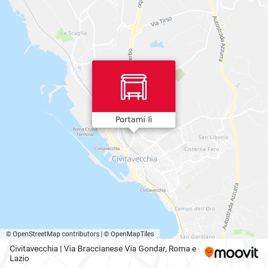 Mappa Civitavecchia | Via Braccianese Via Gondar