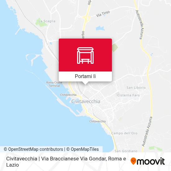 Mappa Civitavecchia | Via Braccianese Via Gondar