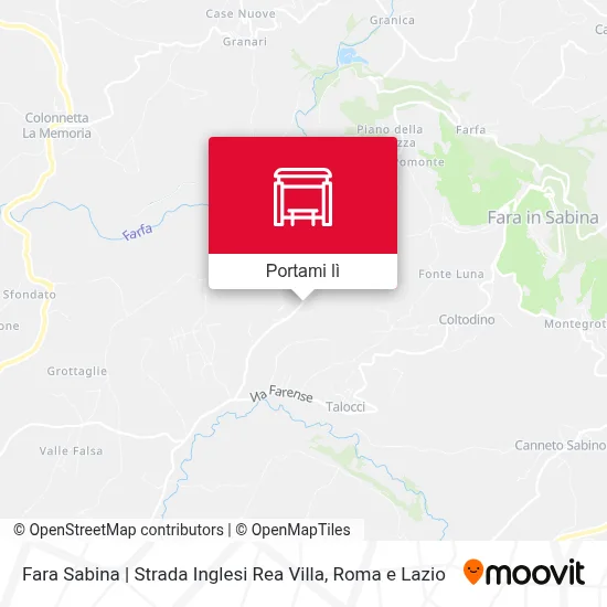 Mappa Fara Sabina | Strada Inglesi Rea Villa