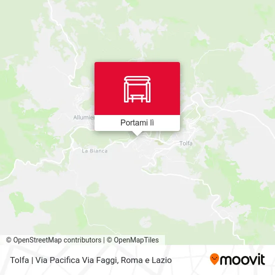 Mappa Tolfa | Via Pacifica Via Faggi