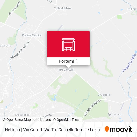 Mappa Nettuno | Via Goretti Via Tre Cancelli