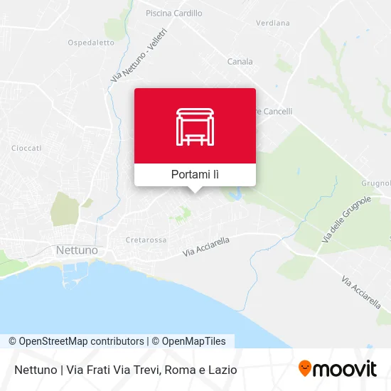 Mappa Nettuno | Via Frati Via Trevi
