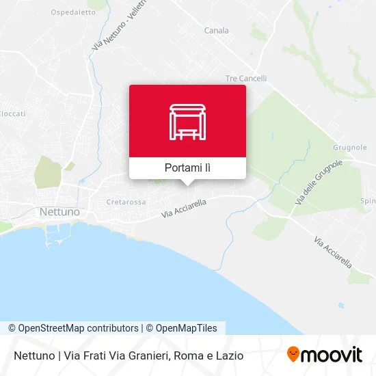 Mappa Nettuno | Via Frati Via Granieri