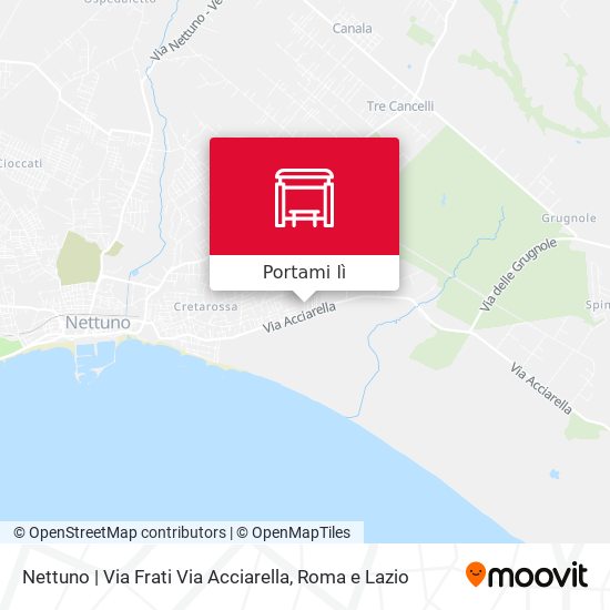 Mappa Nettuno | Via Frati Via Acciarella