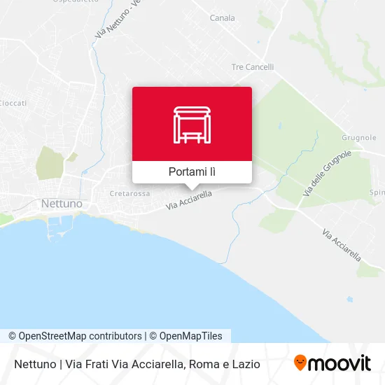 Mappa Nettuno | Via Frati Via Acciarella
