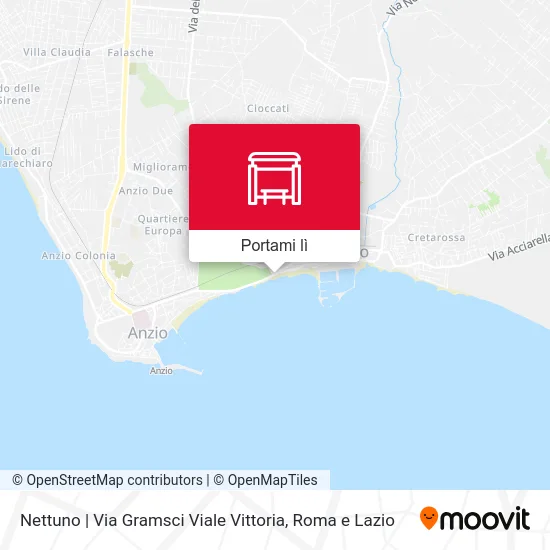 Mappa Nettuno | Via Gramsci Viale Vittoria