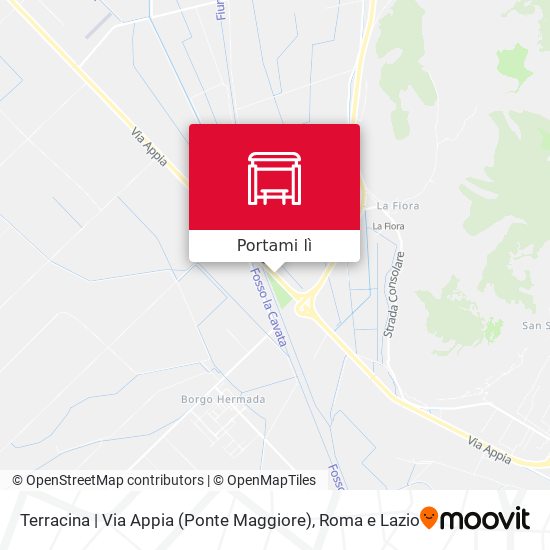 Mappa Terracina | Via Appia (Ponte Maggiore)