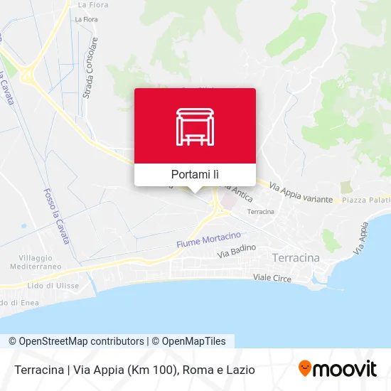 Mappa Terracina | Via Appia (Km 100)