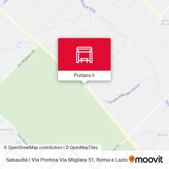 Mappa Sabaudia | Via Pontina Via Migliara 51