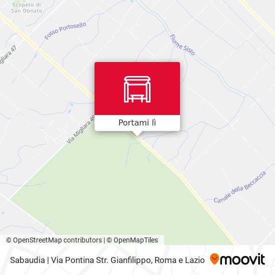 Mappa Sabaudia | Via Pontina Str. Gianfilippo