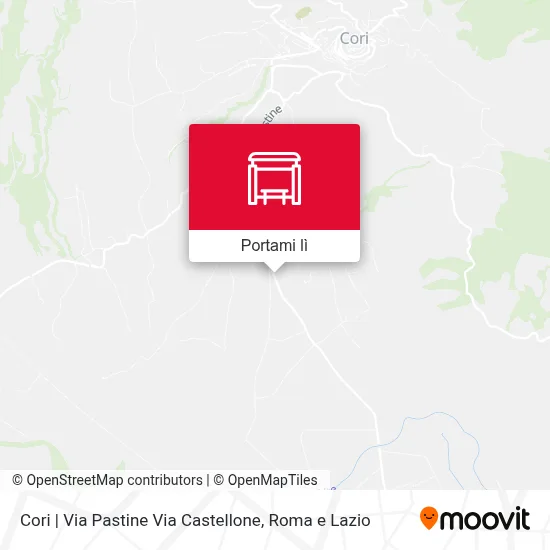 Mappa Cori | Via Pastine Via Castellone