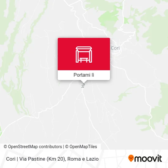 Mappa Cori | Via Pastine (Km 20)