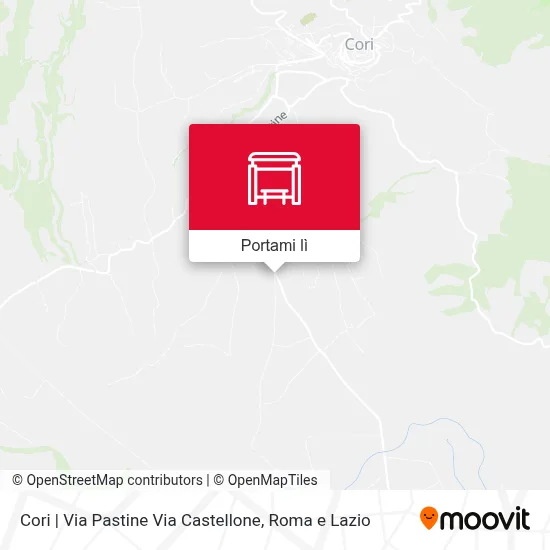 Mappa Cori | Via Pastine Via Castellone