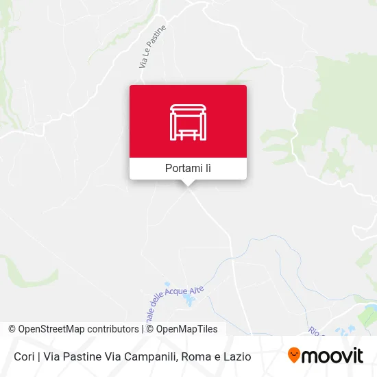 Mappa Cori | Via Pastine Via Campanili