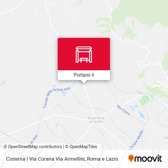 Mappa Cisterna | Via Corana Via Armellini