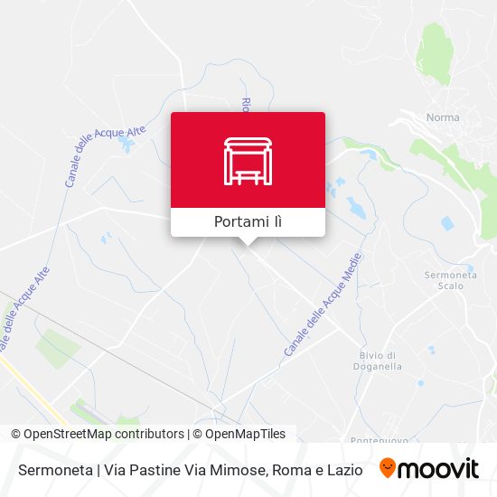 Mappa Sermoneta | Via Pastine Via Mimose