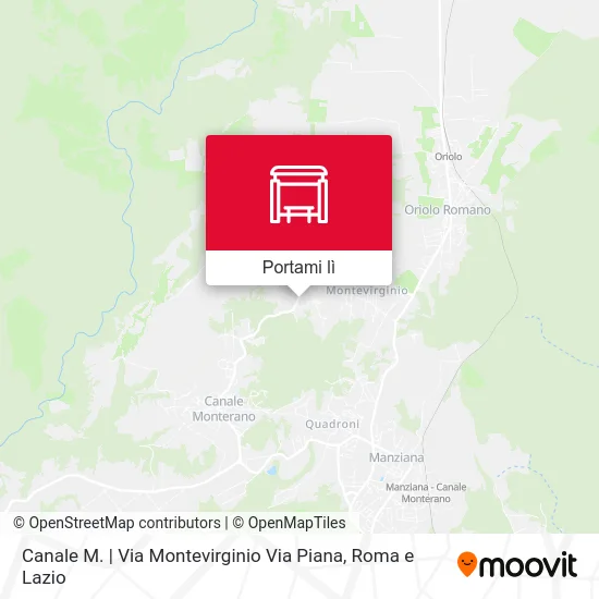Mappa Canale M. | Via Montevirginio Via Piana