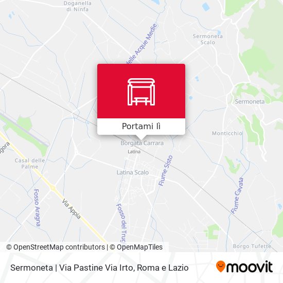 Mappa Sermoneta | Via Pastine Via Irto