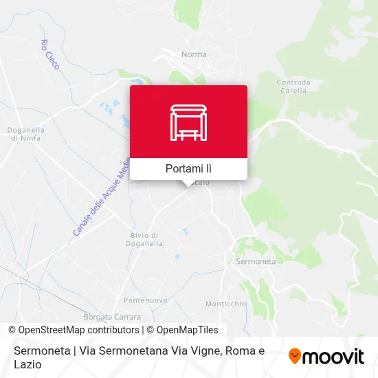 Mappa Sermoneta | Via Sermonetana Via Vigne