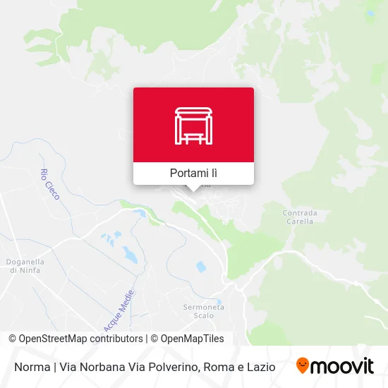 Mappa Norma | Via Norbana Via Polverino