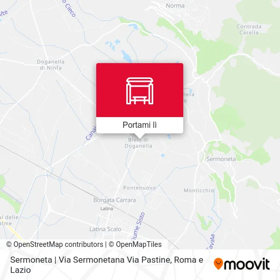 Mappa Sermoneta | Via Sermonetana Via Pastine