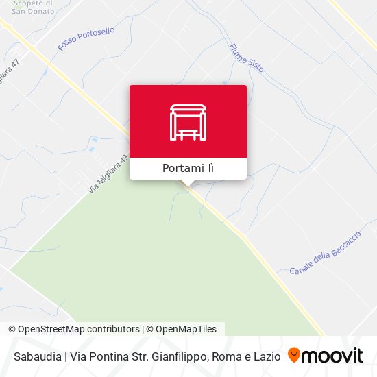 Mappa Sabaudia | Via Pontina Str. Gianfilippo