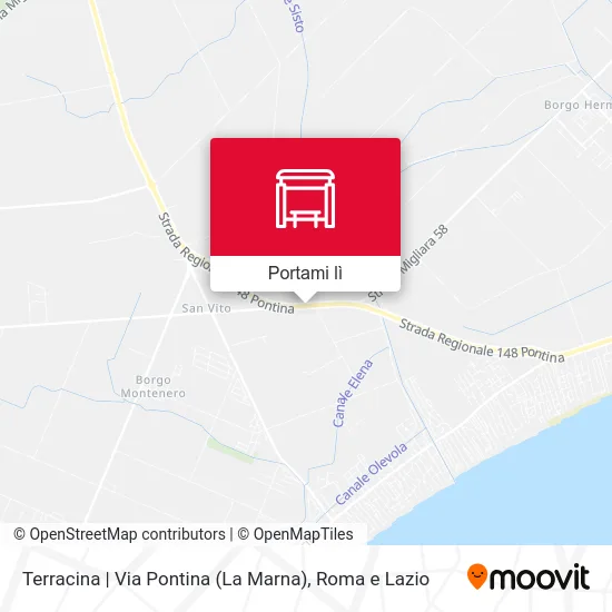 Mappa Terracina | Via Pontina (La Marna)