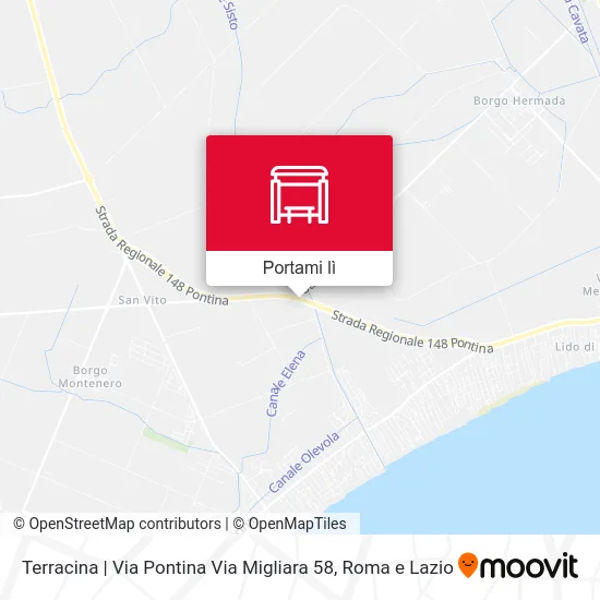 Mappa Terracina | Via Pontina Via Migliara 58