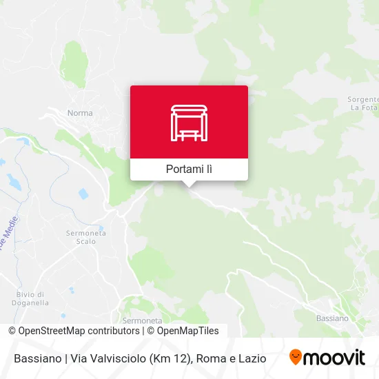 Mappa Bassiano | Via Valvisciolo (Km 12)