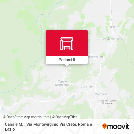 Mappa Canale M. | Via Montevirginio Via Crete