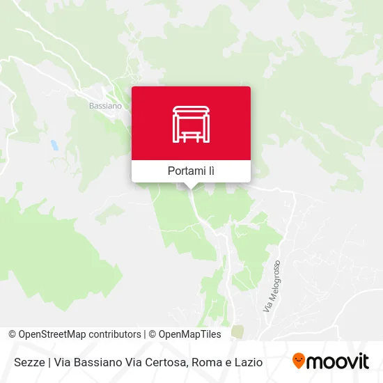 Mappa Sezze | Via Bassiano Via Certosa