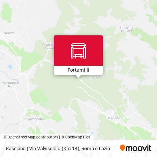 Mappa Bassiano | Via Valvisciolo (Km 14)