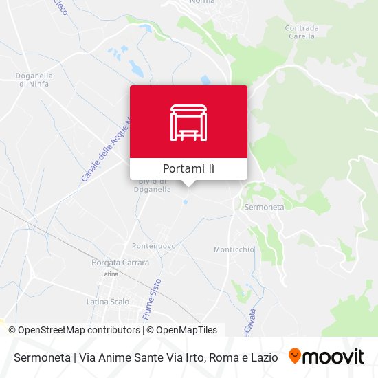 Mappa Sermoneta | Via Anime Sante Via Irto