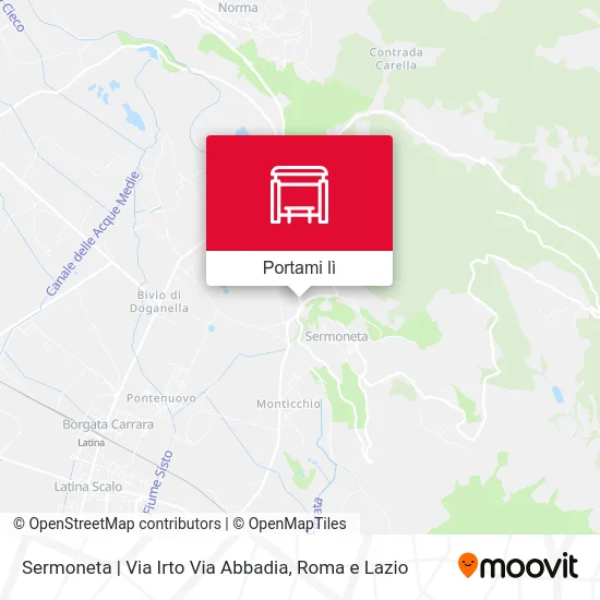 Mappa Sermoneta | Via Irto Via Abbadia