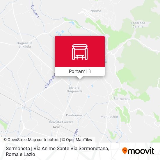 Mappa Sermoneta | Via Anime Sante Via Sermonetana