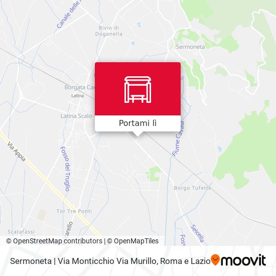 Mappa Sermoneta | Via Monticchio Via Murillo