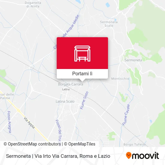 Mappa Sermoneta | Via Irto Via Carrara