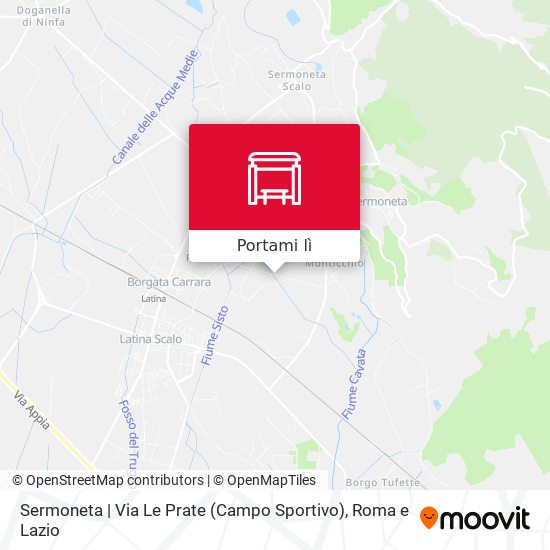 Mappa Sermoneta | Via Le Prate (Campo Sportivo)
