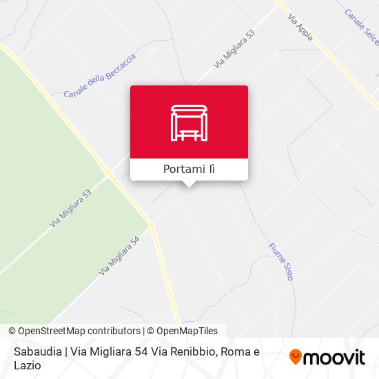 Mappa Sabaudia | Via Migliara 54 Via Renibbio