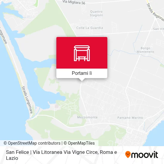 Mappa San Felice | Via Litoranea Via Vigne Circe