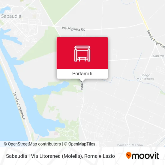 Mappa Sabaudia | Via Litoranea (Molella)