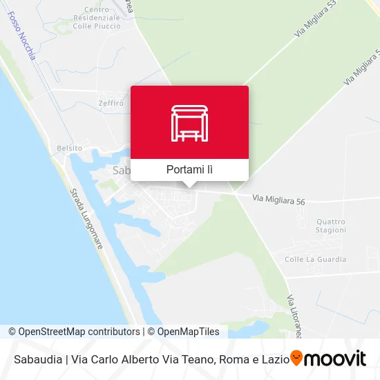 Mappa Sabaudia | Via Carlo Alberto Via Teano