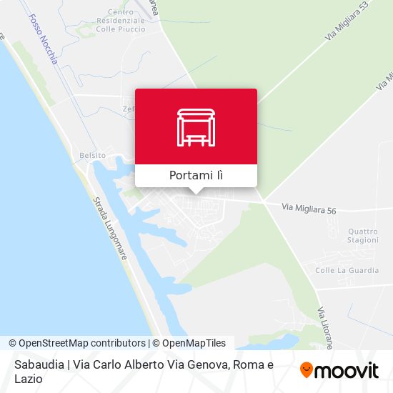 Mappa Sabaudia | Via Carlo Alberto Via Genova
