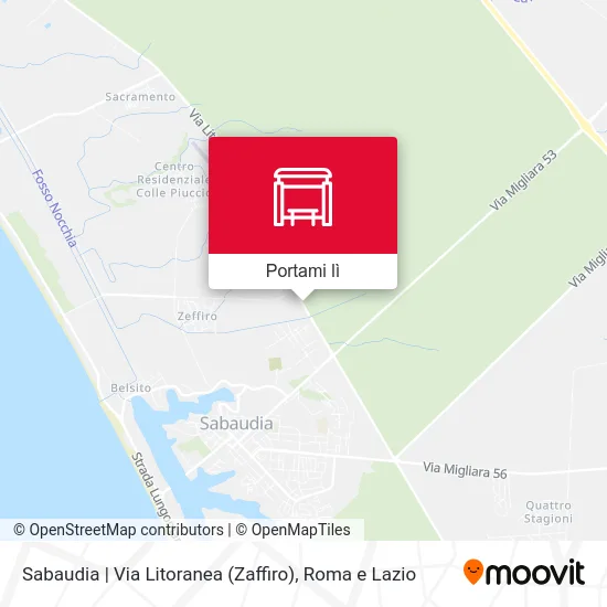 Mappa Sabaudia | Via Litoranea (Zaffiro)
