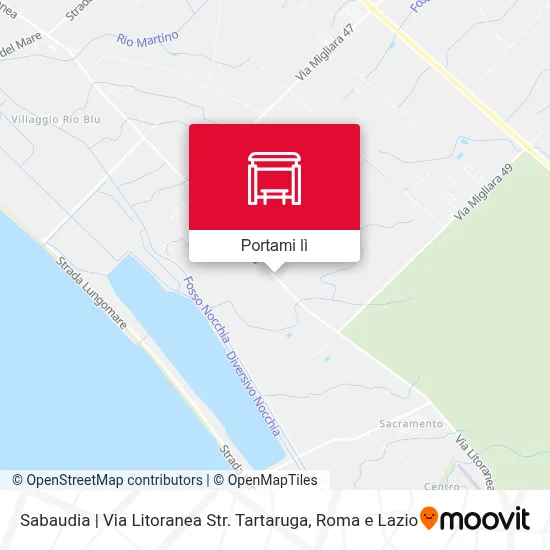 Mappa Sabaudia | Via Litoranea Str. Tartaruga