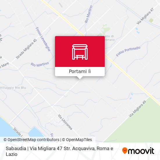 Mappa Sabaudia | Via Migliara 47 Str. Acquaviva