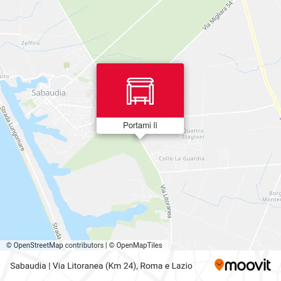 Mappa Sabaudia | Via Litoranea (Km 24)