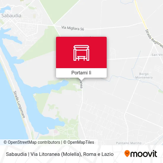 Mappa Sabaudia | Via Litoranea (Molella)