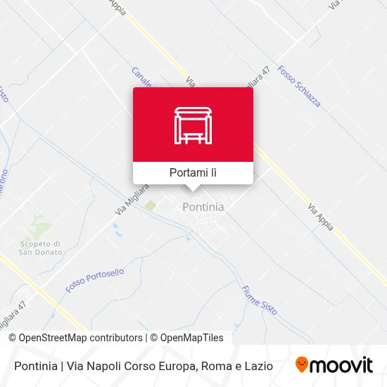 Mappa Pontinia | Via Napoli Corso Europa