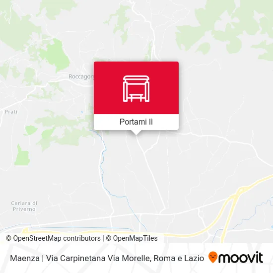 Mappa Maenza | Via Carpinetana Via Morelle